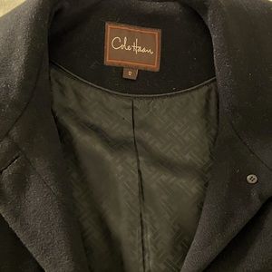 Cole Haan Black Wool Dress Coat